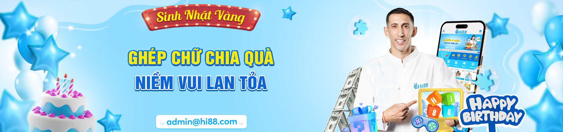 Banner Hi88 sinh nhật năm 2025